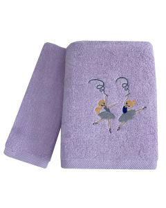 Παιδικές Πετσέτες Με Κέντημα Σετ 2 Τεμαχίων (40×60, 70×130) Ballerines Άστρον