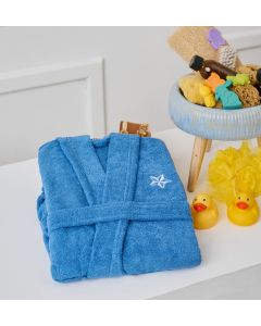 Μπουρνούζι Παιδικό Beauty Line Με Κουκούλα Blue Cokitex