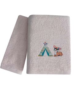 Παιδικές Πετσέτες Με Κέντημα Σετ 2 Τεμαχίων (40×60, 70×130) Boho Animals Άστρον