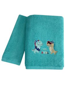 Παιδικές Πετσέτες Με Κέντημα Σετ 2 Τεμαχίων (40×60, 70×130) Cool Dino Άστρον