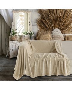 Ριχτάρι Καναπέ Τριθέσιου (170x300) Fleece Enzo Beige Melinen