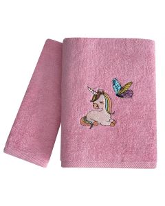 Παιδικές Πετσέτες Με Κέντημα Σετ 2 Τεμαχίων (40×60, 70×130) Fairy Unicorn Άστρον
