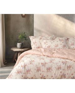 Σετ Σεντόνια Βαμβακοσατέν Υπέρδιπλα Premium Lefebr Ecru/Rose 240x270 TC 210 Nef-Nef