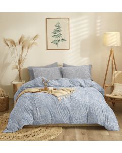 Σετ Σεντόνια Διπλά Με Λάστιχο (205X260+150X200+30) Marta Pansy Denim Cokitex