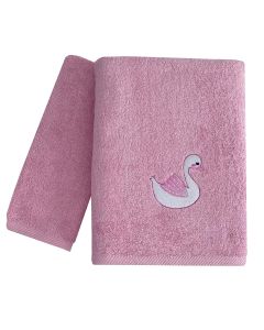 Παιδικές Πετσέτες Με Κέντημα Σετ 2 Τεμαχίων (40×60, 70×130) Swan Άστρον